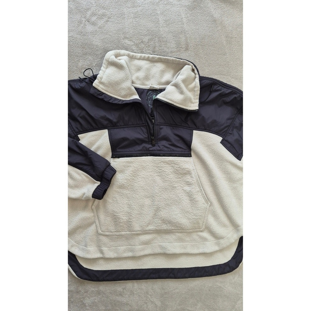 FP Movement Hit Slopes Fleece Pullover Womens XL Cream Black Colorblock Recycled - Picture 8 of 11